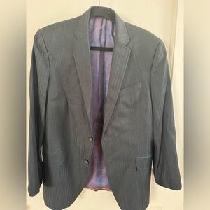 Ted Baker Endurance Jones 100% Wool Sport Coat Jacket Gray Pinstripes Size 40 S